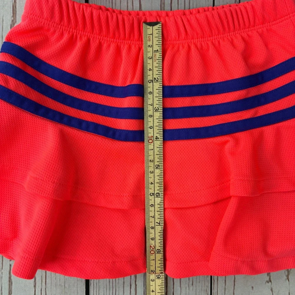 Adidas Girls 2 Piece Skort Set Blue Orange Heart Graphic Activewear Size 4T